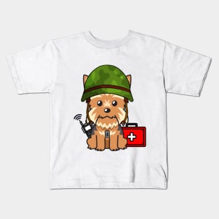 Yorkshire Terrier Army Dog Kids T-Shirt